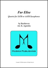 Fur Ellise  Jazz Arrangement for Saxophone Quartet P.O.D. cover